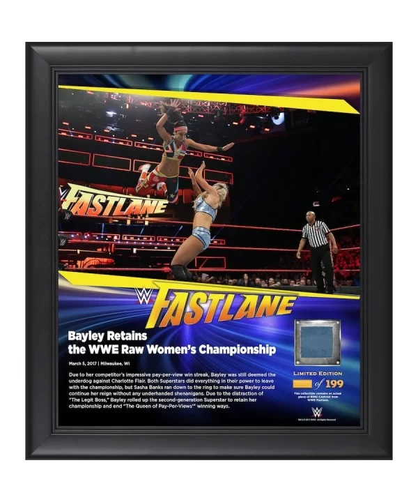 Bayley Framed 15" x 17" 2017 Fastlane Collage with a Piece of Match-Used Canvas - Limited Edition of 199 $25.76 Collectibles