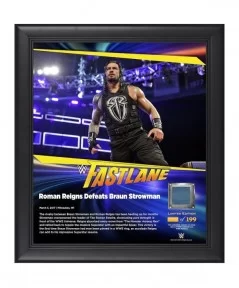 Roman Reigns Framed 15" x 17" 2017 Fastlane Collage with a Piece of Match-Used Canvas - Limited Edition of 199 $19.04 Collect...