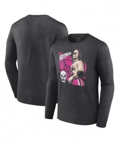 Men's Fanatics Branded Charcoal Bret Hart Old School Long Sleeve T-Shirt $11.20 T-Shirts