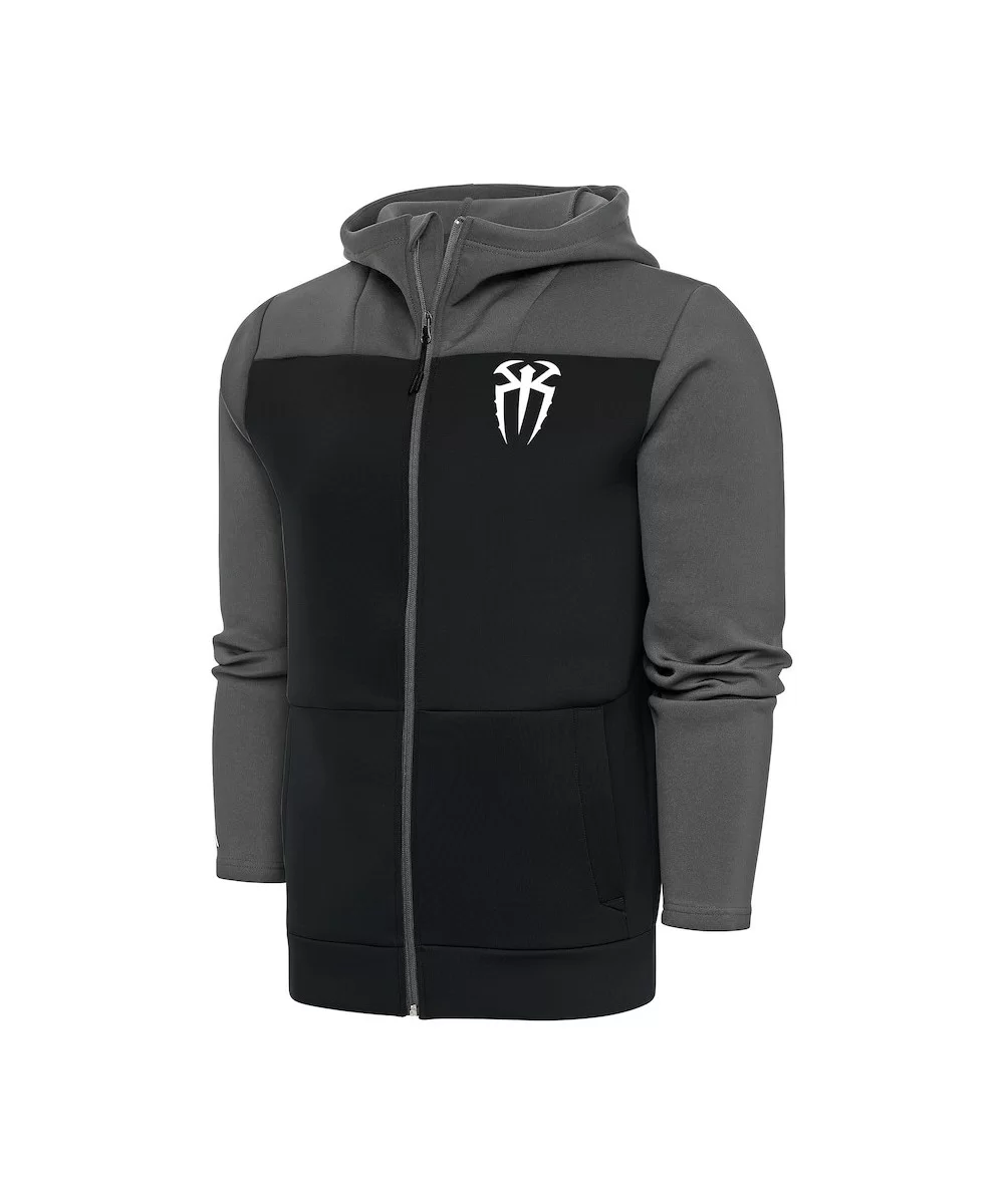 Men's Antigua Gray/Black Roman Reigns Protect Full-Zip Hoodie $19.89 Apparel