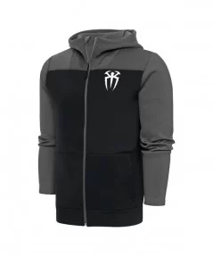 Men's Antigua Gray/Black Roman Reigns Protect Full-Zip Hoodie $19.89 Apparel