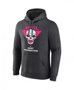 Men's Fanatics Branded Jim Neidhart Charcoal Hart Foundation Retro Pullover Hoodie $13.60 Apparel