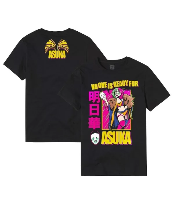 Men's Black Asuka No One Is Ready For Asuka T-Shirt $7.20 T-Shirts