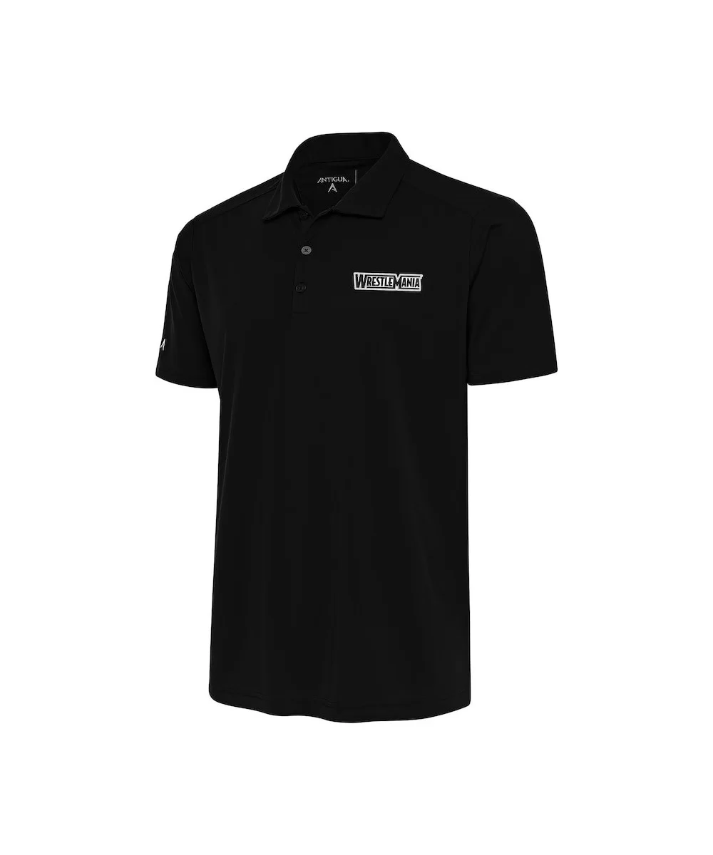 Men's Antigua Black WrestleMania Retro Logo Big & Tall Tribute Polo $21.60 Apparel