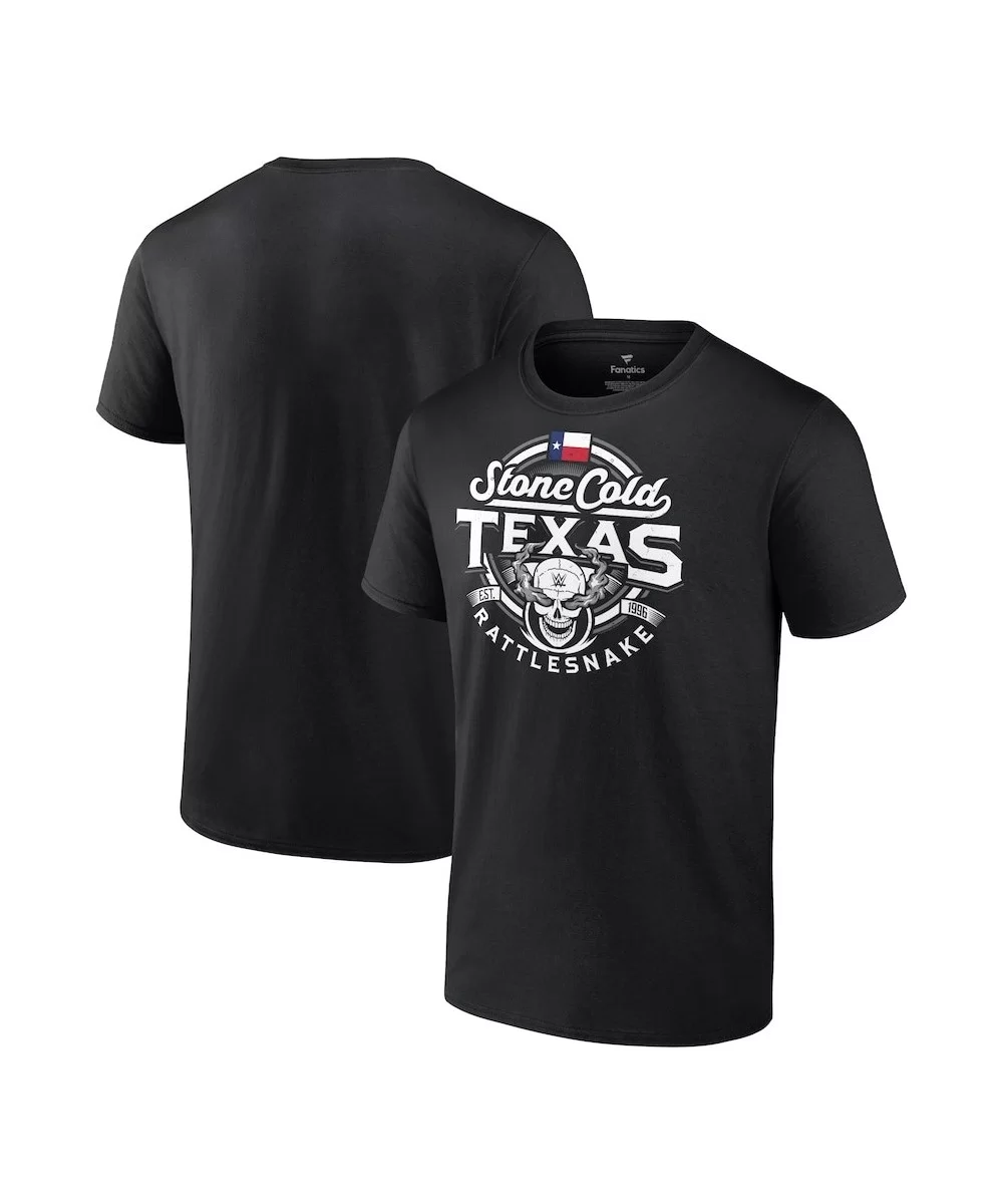 Men's Fanatics Branded Black "Stone Cold" Steve Austin Texas Rattlesnake T-Shirt $8.64 T-Shirts