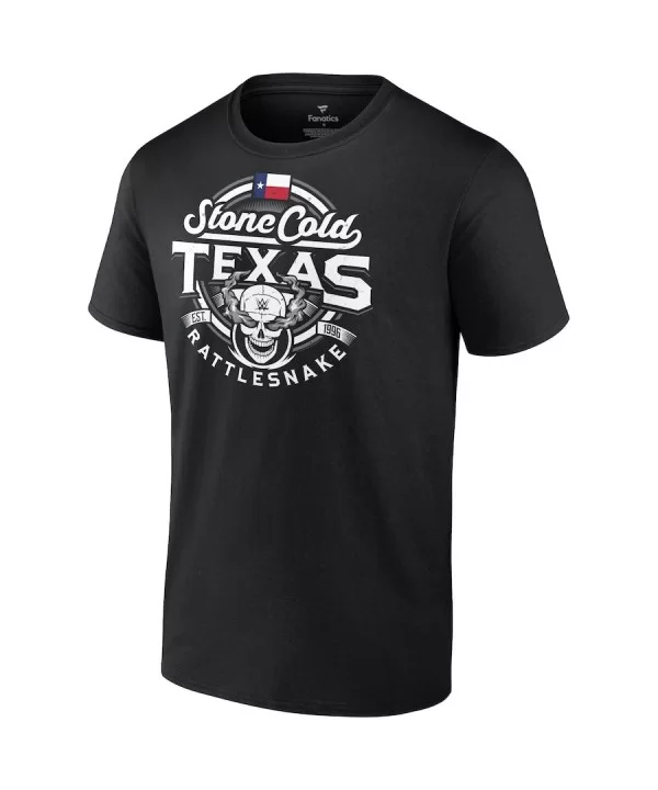 Men's Fanatics Branded Black "Stone Cold" Steve Austin Texas Rattlesnake T-Shirt $8.64 T-Shirts