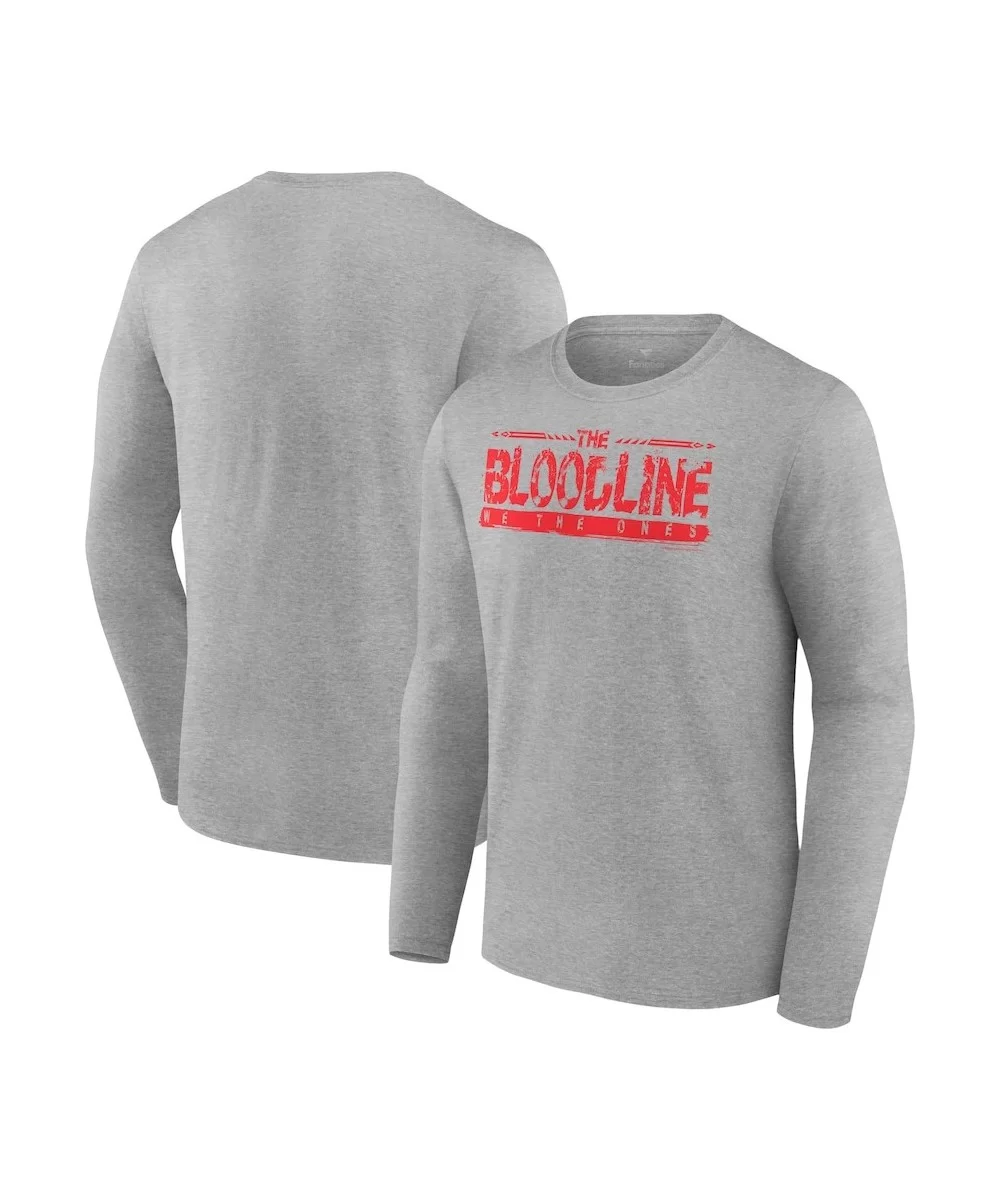 Men's Fanatics Branded Gray The Bloodline We The Ones Logo Long Sleeve T-Shirt $12.88 T-Shirts