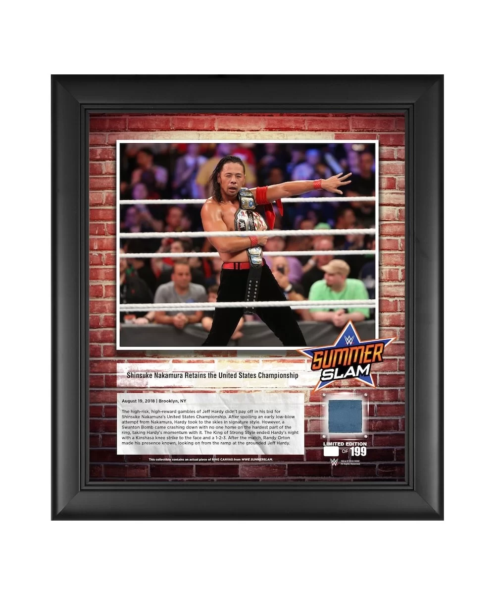 Shinsuke Nakamura WWE 15" x 17" 2018 SummerSlam Collage with a Piece of Match-Used Canvas - Limited Edition of 199 $19.60 Col...