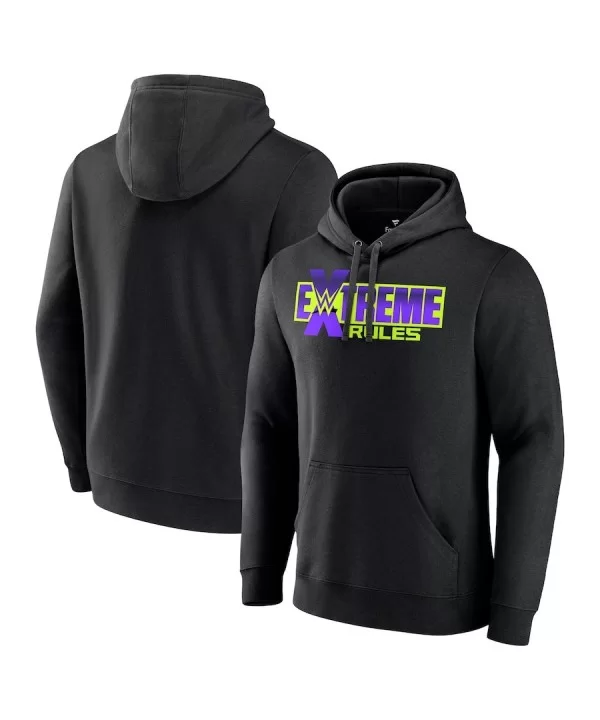 Men's Fanatics Branded Black Extreme Rules Official Logo Pullover Hoodie $18.40 Apparel