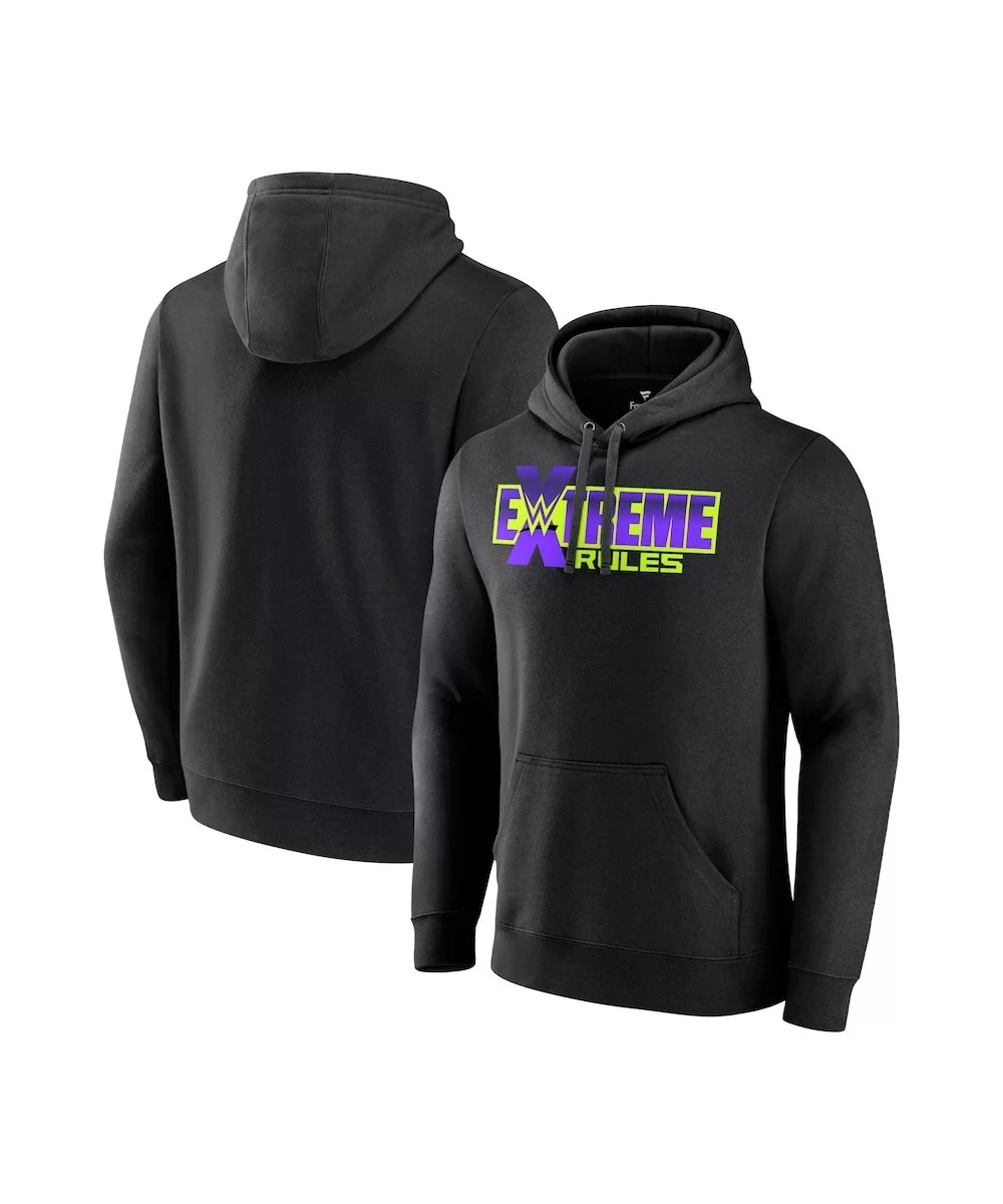 Men's Fanatics Branded Black Extreme Rules Official Logo Pullover Hoodie $18.40 Apparel