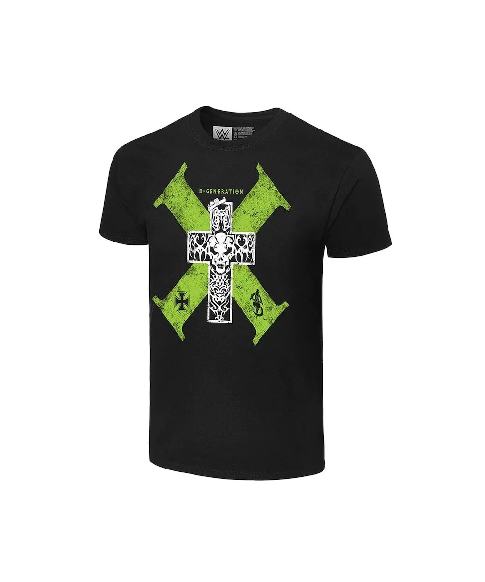 Men's Black D-Generation X Retro Cross T-Shirt $8.64 T-Shirts