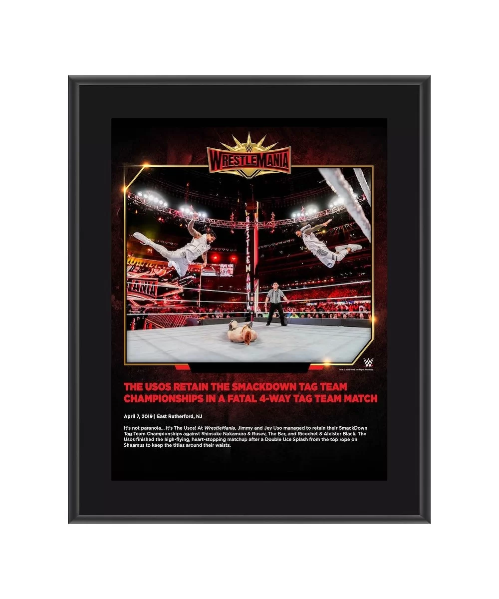 The Usos WWE Framed 10.5" x 13" WrestleMania 35 Sublimated Plaque $7.92 Collectibles