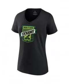 Women's Fanatics Branded Black D-Generation X Break It Down DX Army V-Neck T-Shirt $8.40 T-Shirts