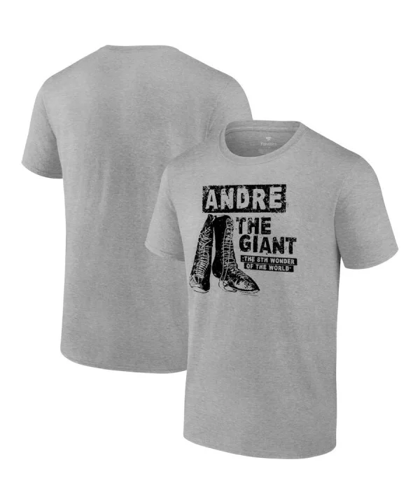 Men's Fanatics Branded Heather Gray Andre the Giant Eighth Wonder Of The World T-Shirt $10.08 T-Shirts