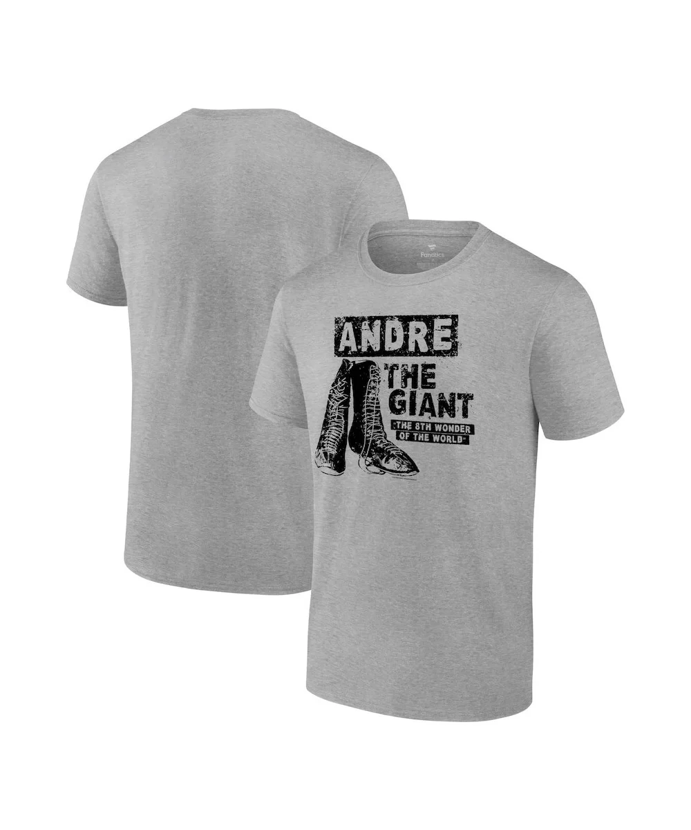 Men's Fanatics Branded Heather Gray Andre the Giant Eighth Wonder Of The World T-Shirt $10.08 T-Shirts