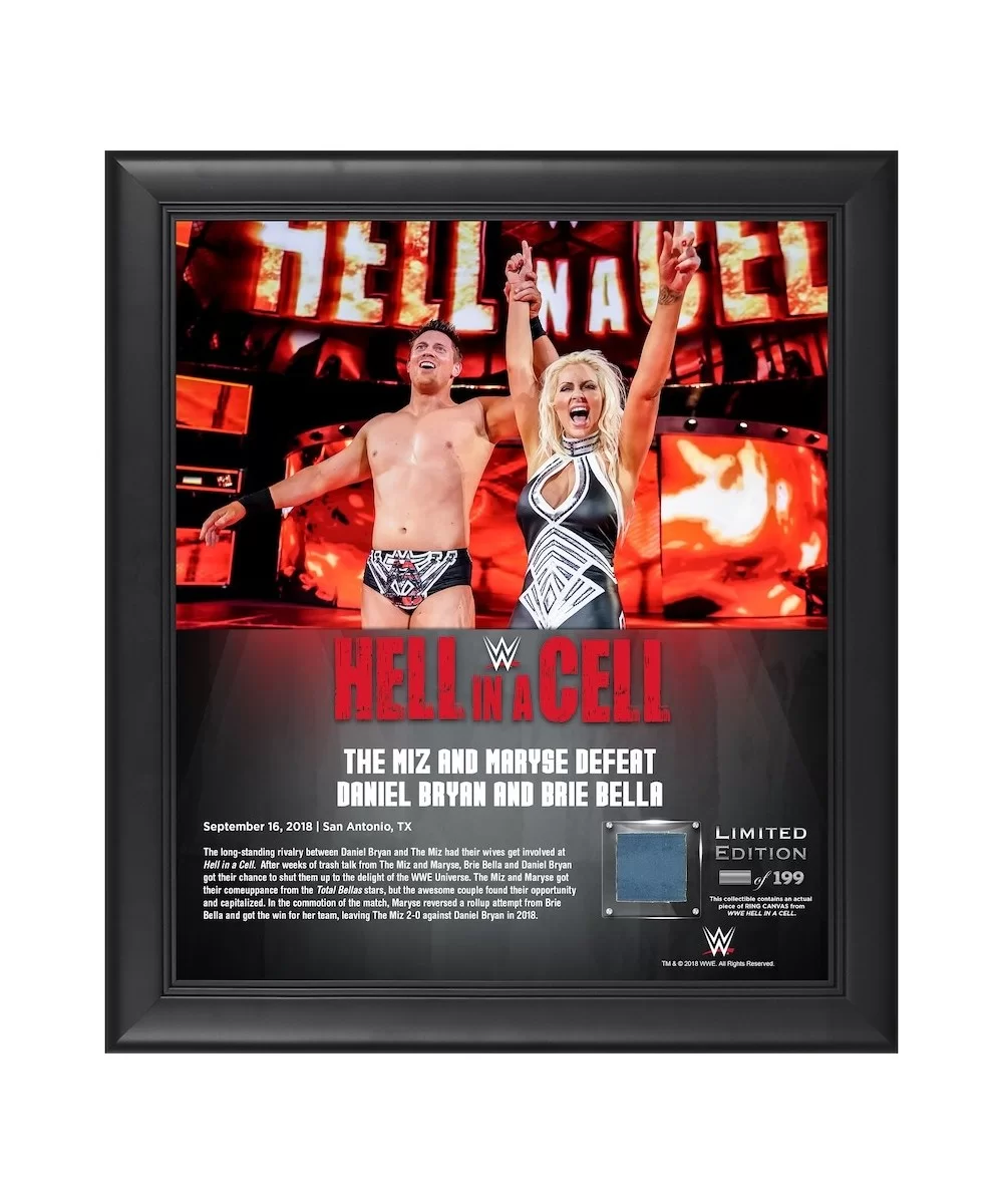 The Miz & Maryse WWE Framed 15" x 17" 2018 Hell In A Cell Collage with a Piece of Match-Used Canvas - Limited Edition of 199 ...