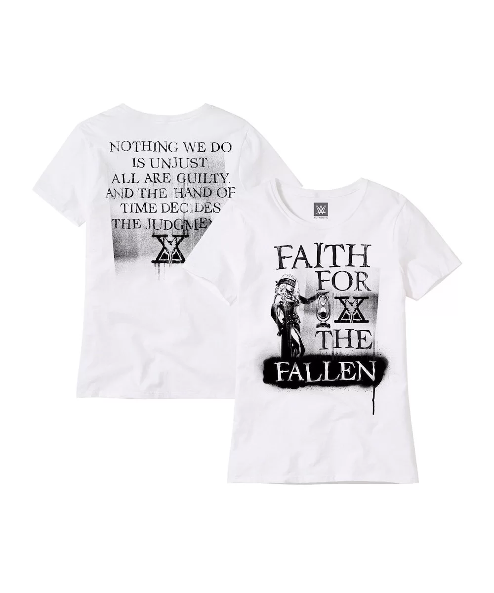 Women's White Karrion Kross & Scarlett Faith For The Fallen T-Shirt $10.32 T-Shirts