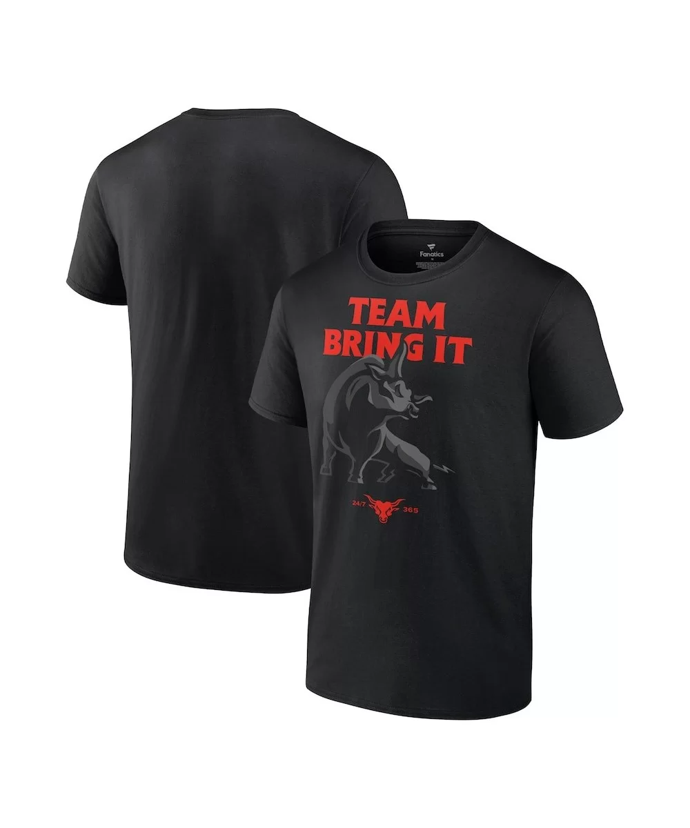 Men's Fanatics Branded Black The Rock Team Bring It T-Shirt $7.68 T-Shirts