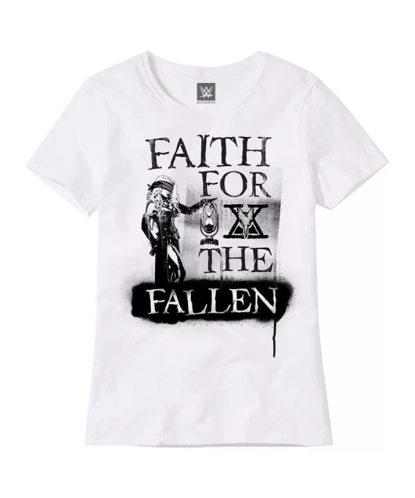 Women's White Karrion Kross & Scarlett Faith For The Fallen T-Shirt $10.32 T-Shirts