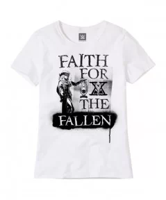 Women's White Karrion Kross & Scarlett Faith For The Fallen T-Shirt $10.32 T-Shirts