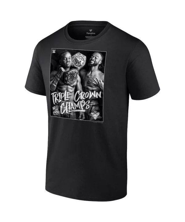 Men's Fanatics Branded Black The New Day Triple Crown Champs Photo T-Shirt $8.40 T-Shirts