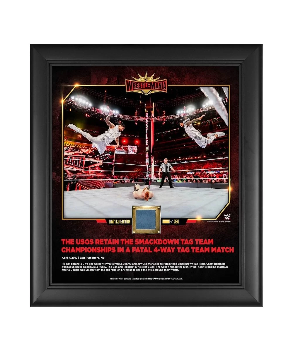 The Usos WWE Framed 15" x 17" WrestleMania 35 Collage with a Piece of Match-Used Canvas - Limited Edition of 350 $16.80 Home ...