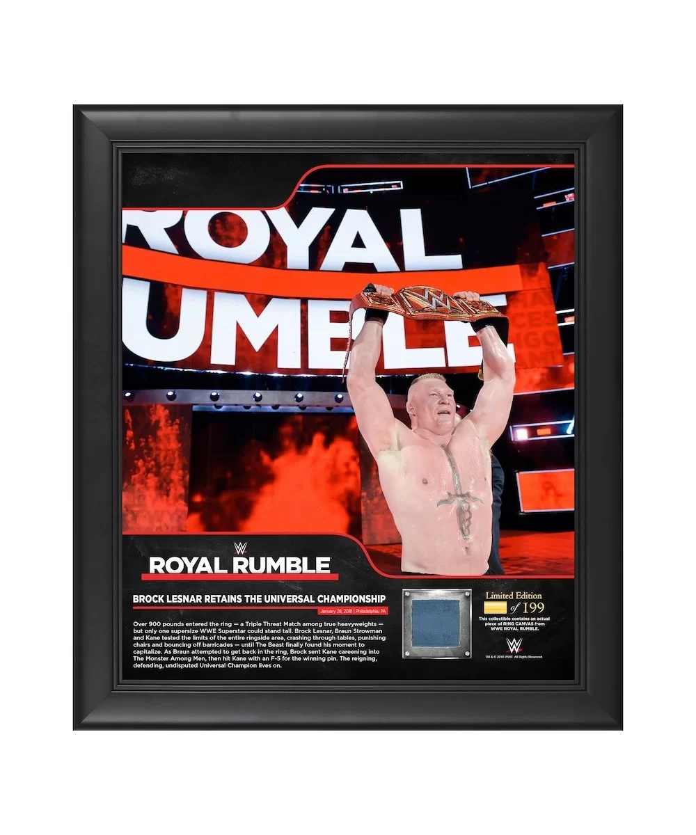 Brock Lesnar Framed 15" x 17" 2018 Royal Rumble Collage with a Piece of Match-Used Canvas - Limited Edition of 199 $25.76 Hom...