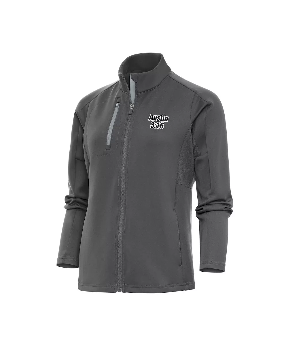 Women's Antigua Charcoal/Silver "Stone Cold" Steve Austin Generation Full-Zip Jacket $18.00 Apparel