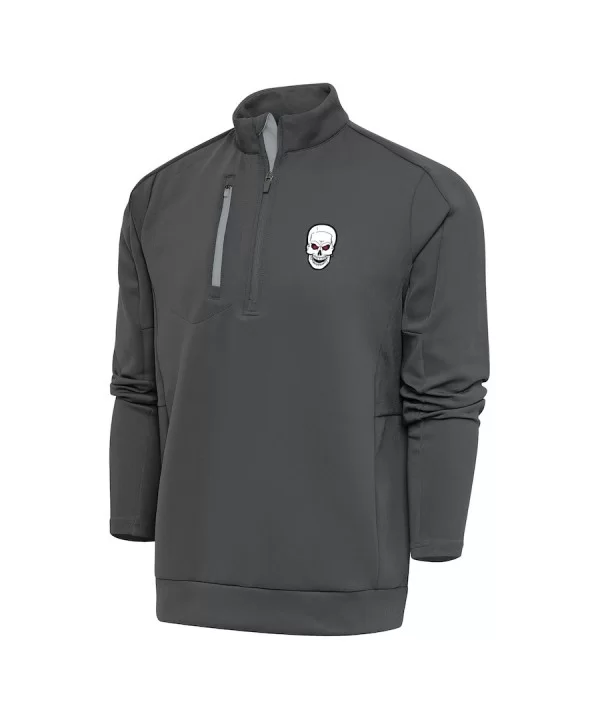 Men's Antigua Charcoal/Silver "Stone Cold" Steve Austin Generation Quarter-Zip Pullover Top $15.84 Apparel