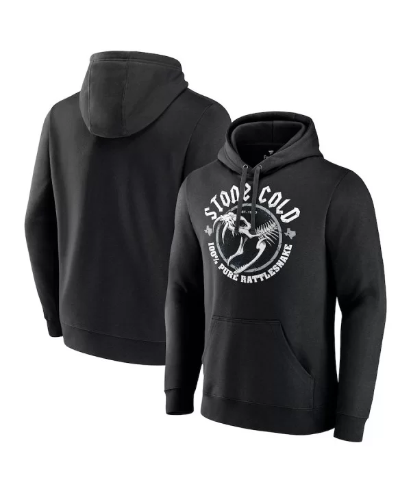 Men's Black "Stone Cold" Steve Austin 100% Pure Rattlesnake Pullover Hoodie $19.60 Apparel