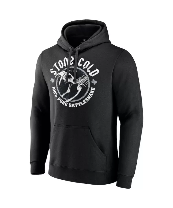 Men's Black "Stone Cold" Steve Austin 100% Pure Rattlesnake Pullover Hoodie $19.60 Apparel