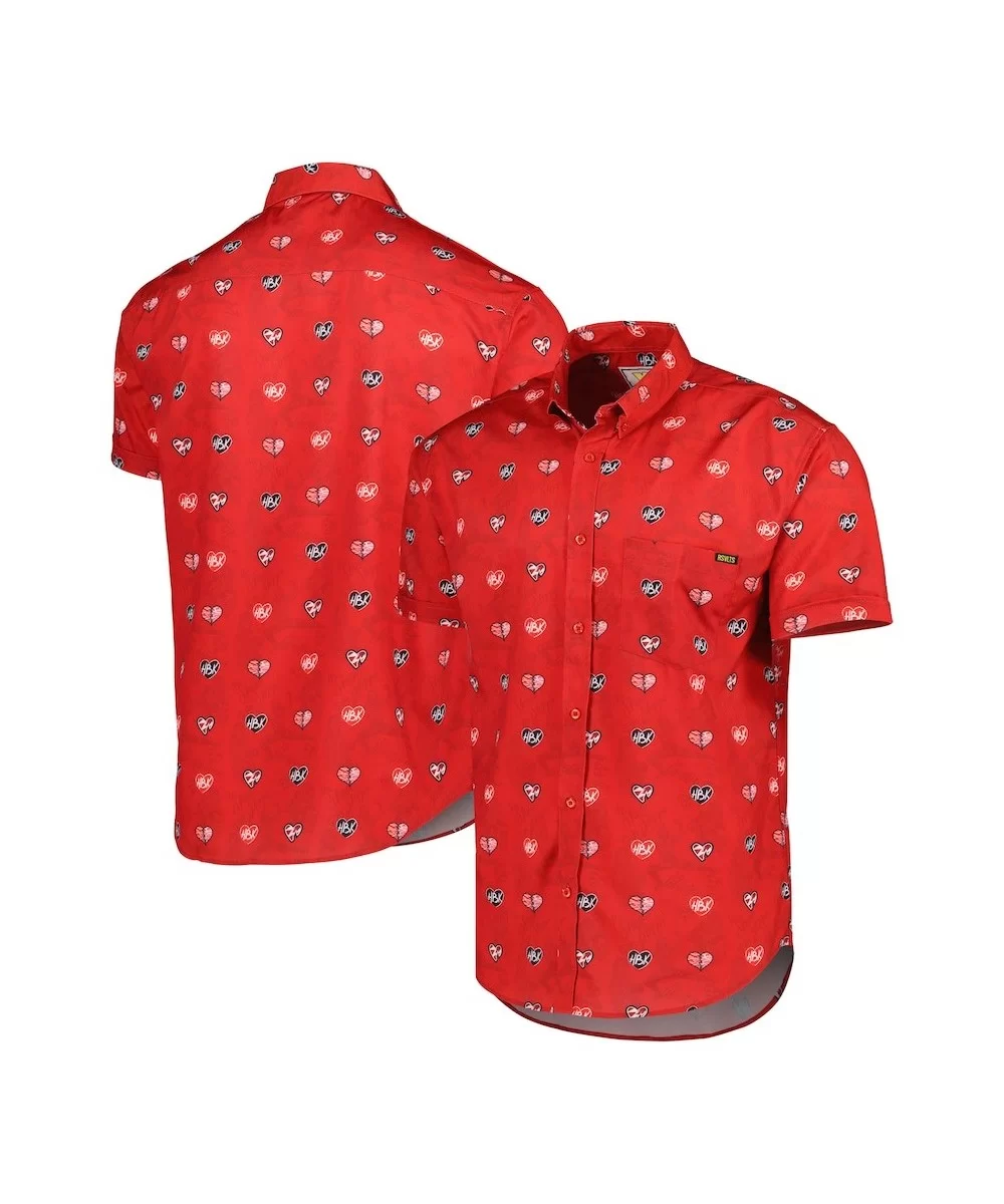 Men's RSVLTS Red Shawn Michaels Heartbreaker KUNUFLEX Button-Down Shirt $19.04 Apparel