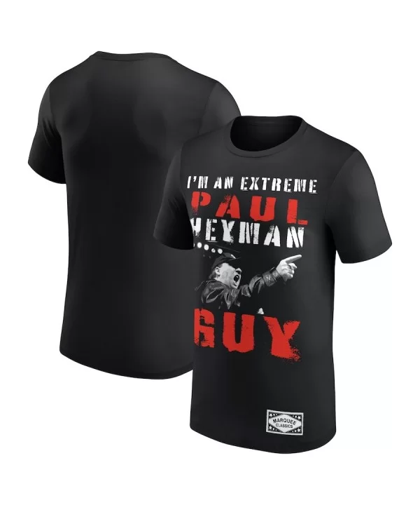 Men's Black Paul Heyman Marquee Classics T-Shirt $5.20 T-Shirts