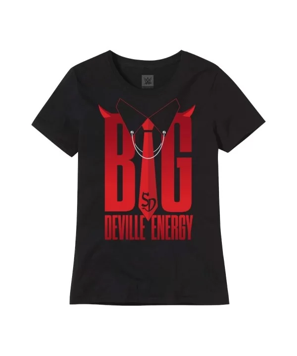 Women's Black Sonya Deville Big Deville Energy T-Shirt $6.53 T-Shirts