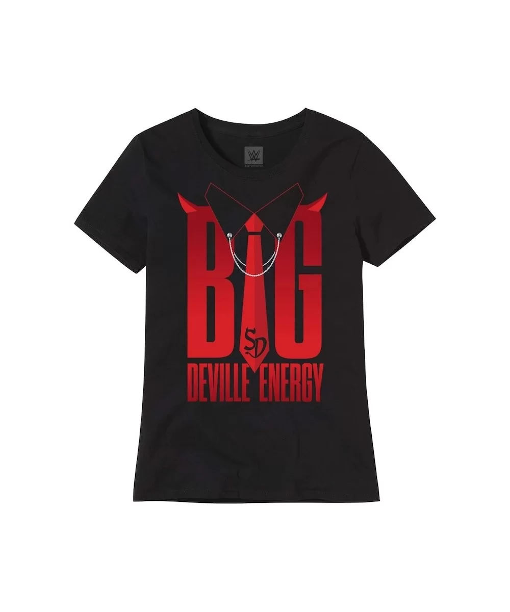 Women's Black Sonya Deville Big Deville Energy T-Shirt $6.53 T-Shirts