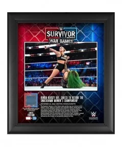 Ronda Rousey Framed 15" x 17" 2022 Survivor Series War Games Collage with a Piece of Match-Used Canvas - Limited Edition of 2...