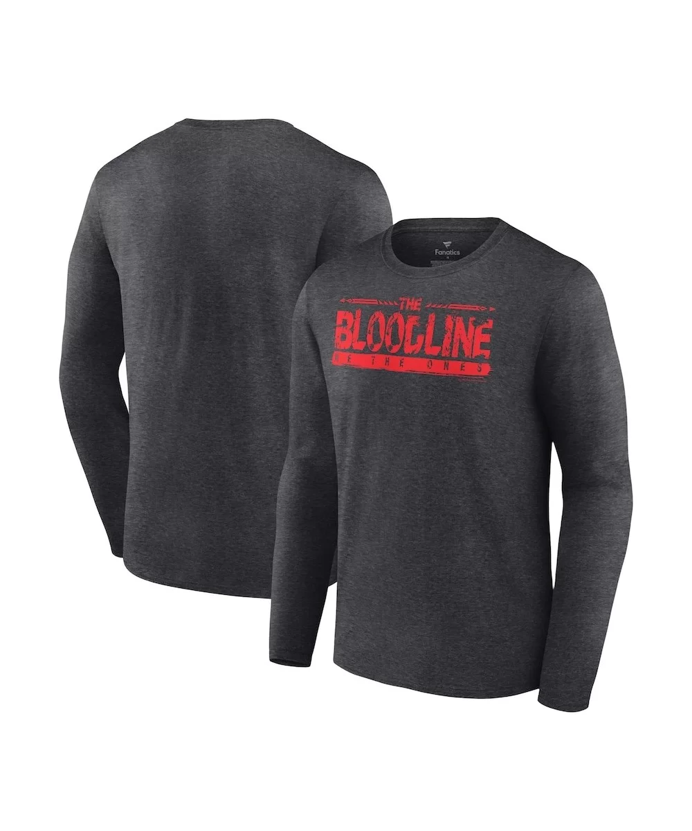 Men's Fanatics Branded Charcoal The Bloodline We The Ones Logo Long Sleeve T-Shirt $12.04 T-Shirts