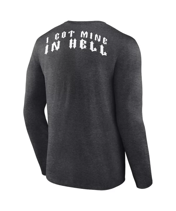 Men's Fanatics Branded Heather Charcoal The Undertaker Taker's Tattoo Shop Retro Long Sleeve T-Shirt $8.68 T-Shirts