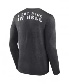 Men's Fanatics Branded Heather Charcoal The Undertaker Taker's Tattoo Shop Retro Long Sleeve T-Shirt $8.68 T-Shirts