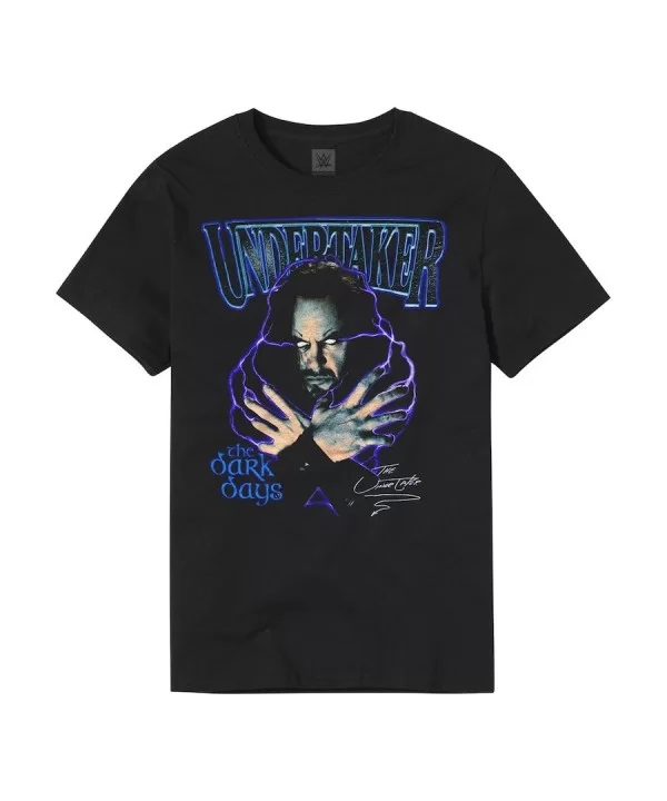 Men's Black The Undertaker The Dark Days T-Shirt $10.56 T-Shirts