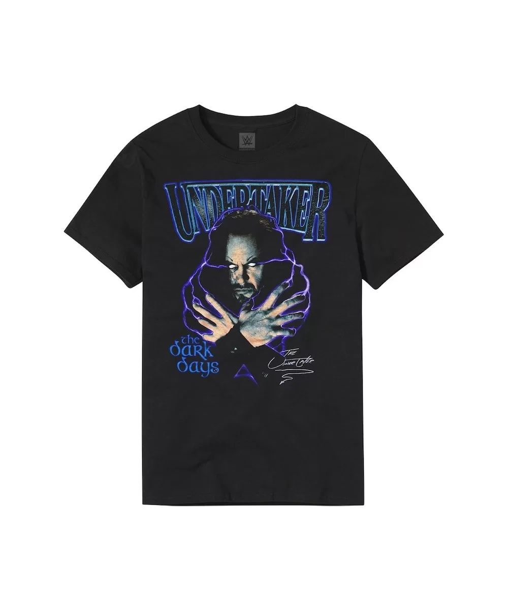 Men's Black The Undertaker The Dark Days T-Shirt $10.56 T-Shirts