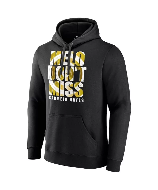 Men's Fanatics Branded Black Carmelo Hayes Melo Don't Miss Pullover Hoodie $12.00 Apparel