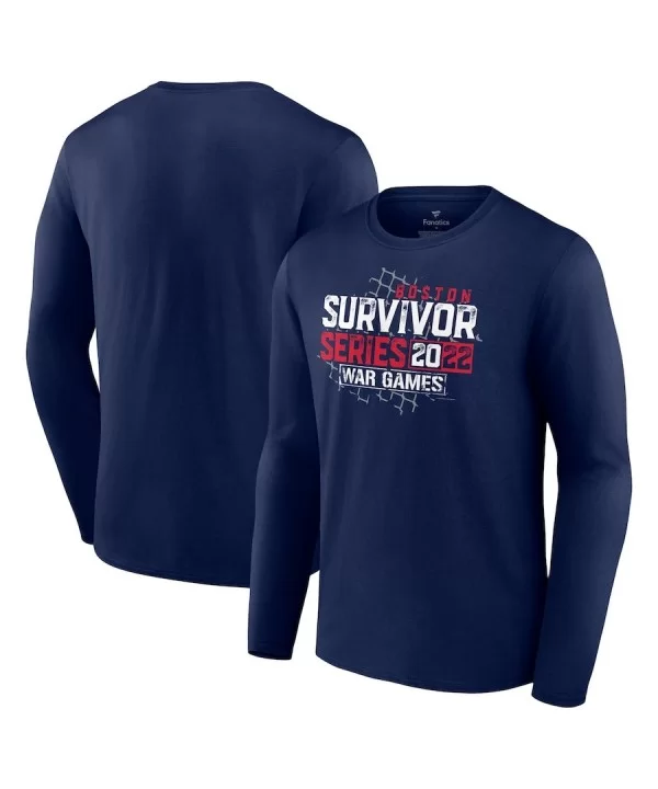 Men's Navy 2022 Survivor Series War Games Long Sleeve T-Shirt $13.72 T-Shirts