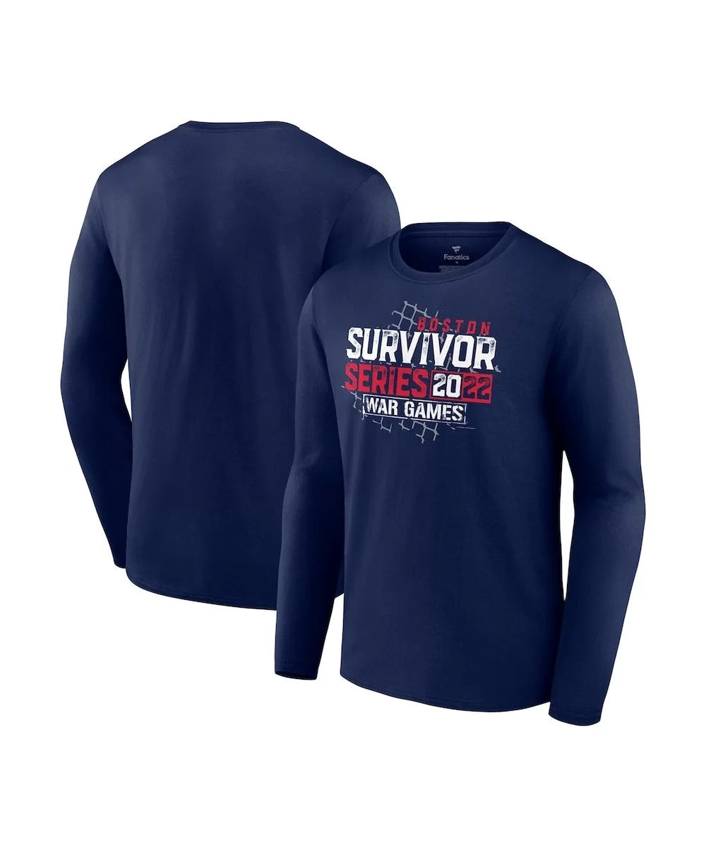 Men's Navy 2022 Survivor Series War Games Long Sleeve T-Shirt $13.72 T-Shirts