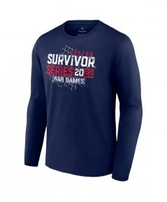 Men's Navy 2022 Survivor Series War Games Long Sleeve T-Shirt $13.72 T-Shirts