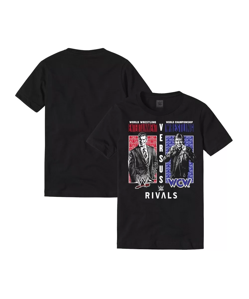 Men's Black WWE Rivals WWE vs. WCW T-Shirt $5.32 T-Shirts