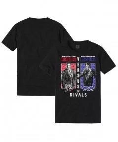 Men's Black WWE Rivals WWE vs. WCW T-Shirt $5.32 T-Shirts