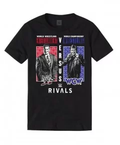 Men's Black WWE Rivals WWE vs. WCW T-Shirt $5.32 T-Shirts