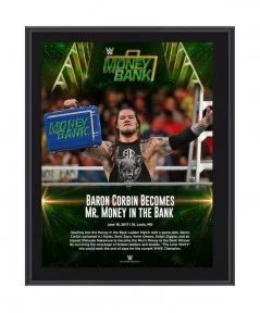 Happy Corbin Framed 10.5" x 13" 2017 Money In The Bank Sublimated Plaque $10.80 Home & Office