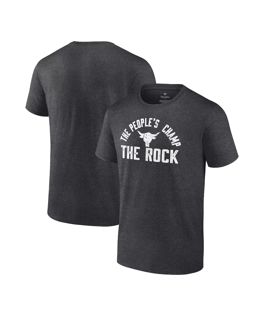 Men's Fanatics Branded Charcoal The Rock The People's Champ T-Shirt $8.40 T-Shirts